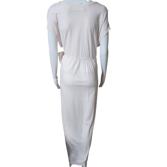 Eileen West Classical Touch Nightgown Large Pink Maxi V-Neck Lace Trim & Bow New - Picture 8 of 11